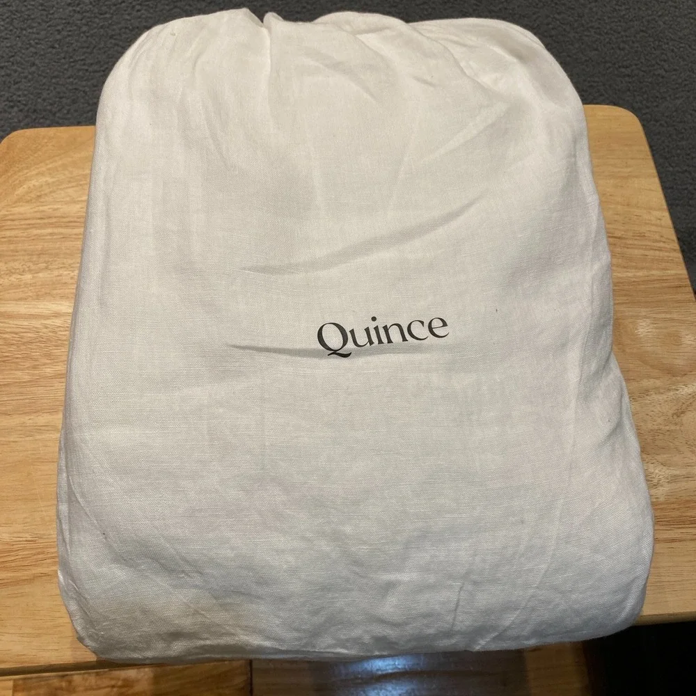 Quince European Linen Duvet Cover Set with Shams King/Cal King Size White